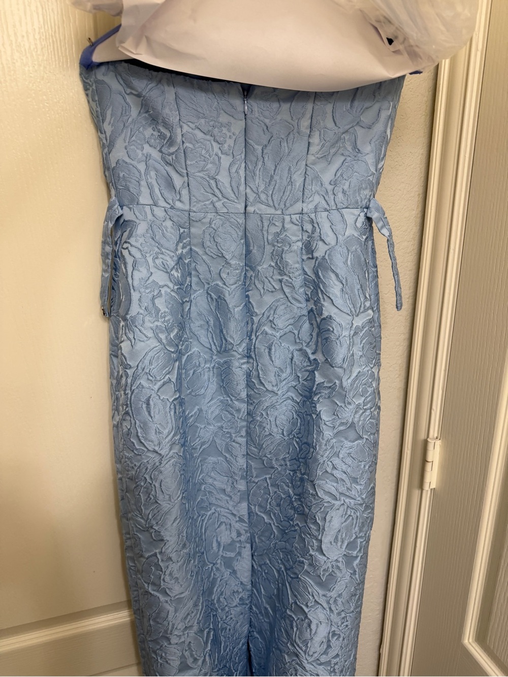 Sachin + Babi Light Blue Off-Shoulder Brocade Maxi Dress Sophia Gown - Picture 3 of 6